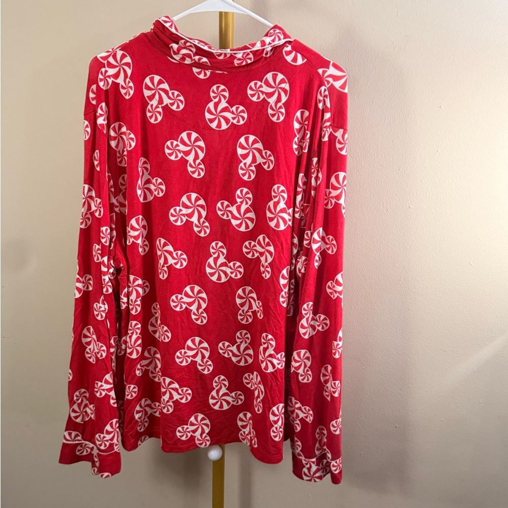 Disney Parks Peppermint Print Pajama Set Women XL Red - Picture 6 of 10
